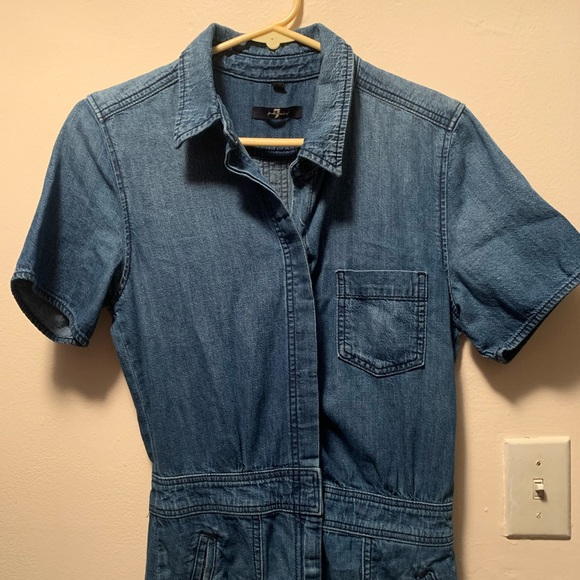 7 For All Mankind Denim Jumpsuit - Picture 3 of 16